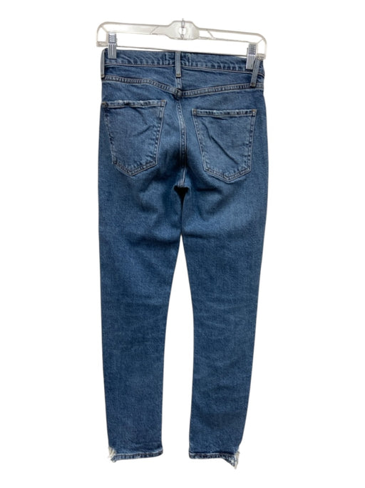Agolde Size 24 Medium Wash Lyocell blend Raw Edge Mid Rise Straight Leg Jeans Medium Wash / 24