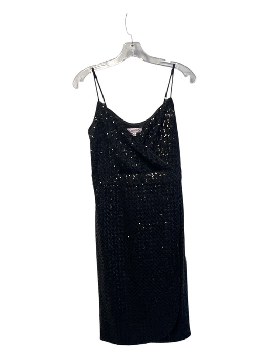 Nanette Lepore Size 4 Black Polyester & Spandex Spaghetti Strap Seqiuns Dress Black / 4