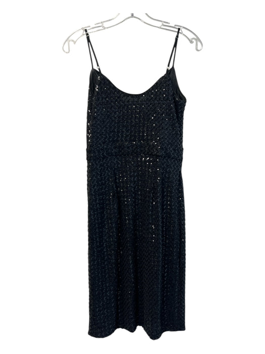 Nanette Lepore Size 4 Black Polyester & Spandex Spaghetti Strap Seqiuns Dress Black / 4
