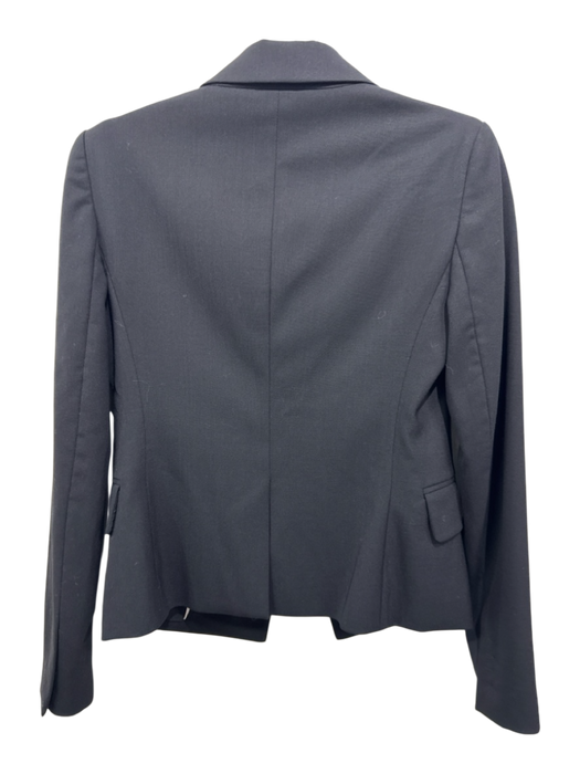 Theory Size 0 Black Wool Single Breasted Flap Pockets Blazer Jacket Black / 0