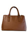 Tory Burch Light Brown Saffiano Leather 2 Handles Goldtone Hardware Top Zip Bag Light Brown / Medium