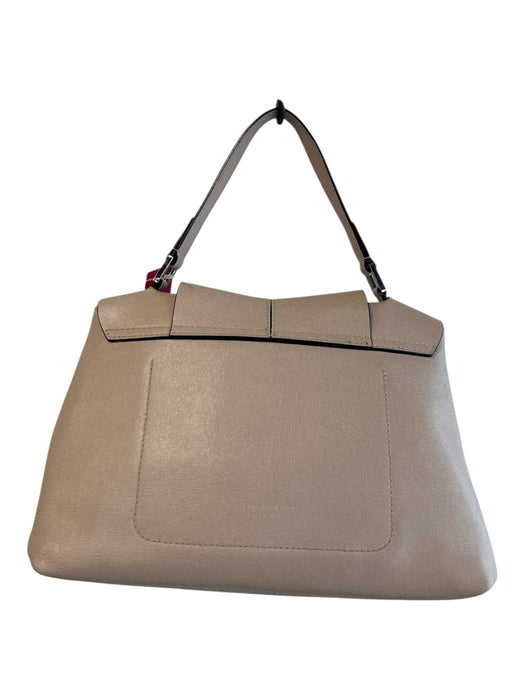 Gianni Chiarini Light Beige Saffiano Leather Flap Closure Snap 1 handle Bag Light Beige / Medium