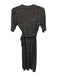 Hobbs Size 2 Black & White Short Sleeve Wrap Dots Tie Waist Dress Black & White / 2
