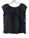 Theory Size P Black Cotton & Nylon Short Puff Sleeve Gathered Neckline Top Black / P