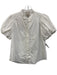 Industry Size S White Cotton & Polyester Short Puff Sleeve Buttons Top White / S