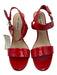 Karl Lagerfeld Shoe Size 11 Red & Nude Patent Leather open toe Ankle Strap Pumps Red & Nude / 11
