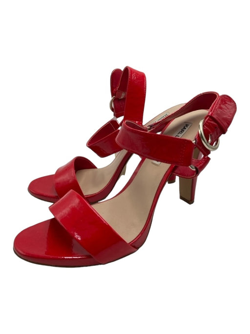 Karl Lagerfeld Shoe Size 11 Red & Nude Patent Leather open toe Ankle Strap Pumps Red & Nude / 11