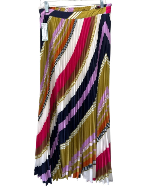Maeve Size 8 Multicolor Abstract Pleated Midi Skirt Multicolor / 8