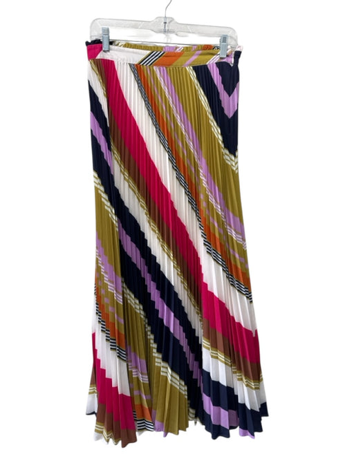Maeve Size 8 Multicolor Abstract Pleated Midi Skirt Multicolor / 8