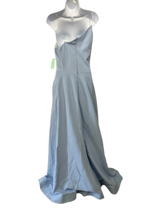 MM Couture Size 8/40 Baby Blue Beaded Detail Flowers Spaghetti Strap Gown Baby Blue / 8/40