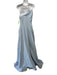 MM Couture Size 8/40 Baby Blue Beaded Detail Flowers Spaghetti Strap Gown Baby Blue / 8/40