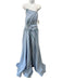 MM Couture Size 8/40 Baby Blue Beaded Detail Flowers Spaghetti Strap Gown Baby Blue / 8/40