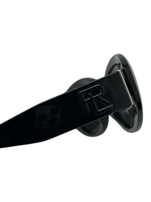 Ralph Lauren Case Incl Black Acetate Dark Tint Oval Sunglasses Black