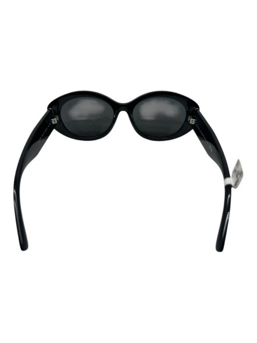 Ralph Lauren Case Incl Black Acetate Dark Tint Oval Sunglasses Black