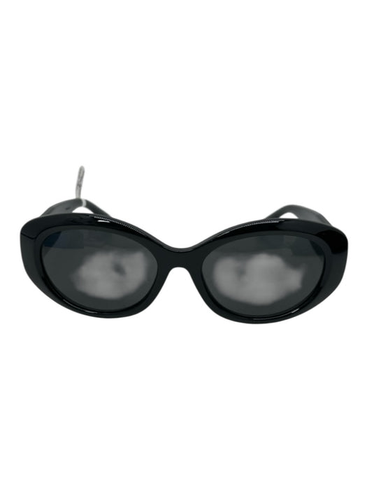 Ralph Lauren Case Incl Black Acetate Dark Tint Oval Sunglasses Black