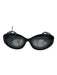 Ralph Lauren Case Incl Black Acetate Dark Tint Oval Sunglasses Black
