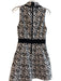 Alice + Olivia Size 2 Black & White Cotton Blend zipper front Point Collar Dress Black & White / 2