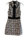 Alice + Olivia Size 2 Black & White Cotton Blend zipper front Point Collar Dress Black & White / 2