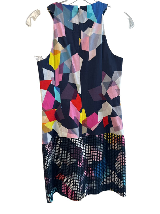 Trina Turk Size 2 Navy & Multi Cotton Halter Neck Sleeveless Back Zip Dress Navy & Multi / 2