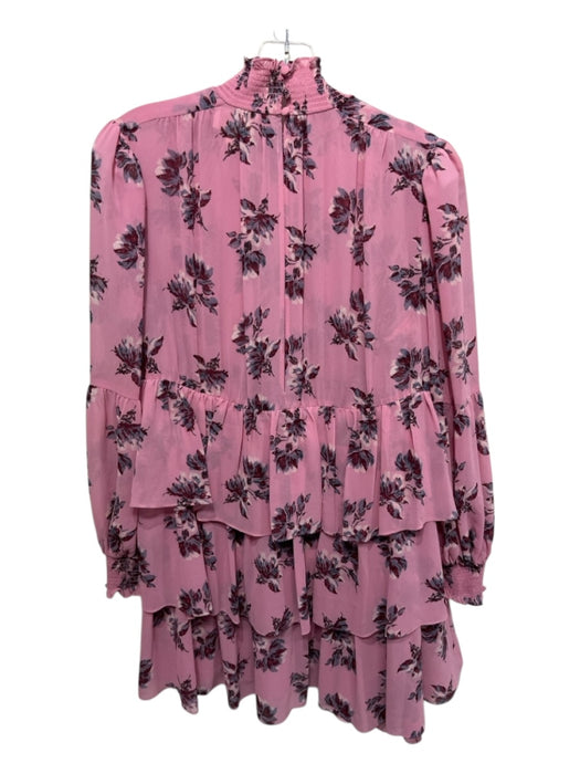 5a7 Cinq a Sept Size 6 Light Pink Polyester Floral Tiered high neck Dress Light Pink / 6