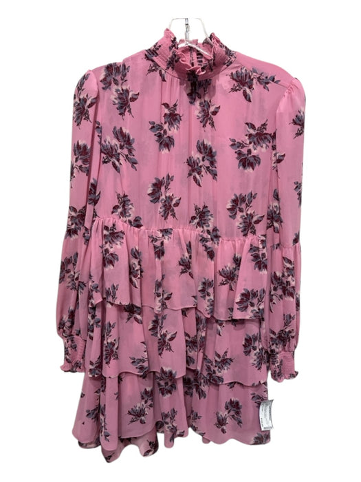 5a7 Cinq a Sept Size 6 Light Pink Polyester Floral Tiered high neck Dress Light Pink / 6