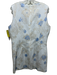 Badgley Mischka Size XL White, Cream, Blue Polyester Blend Brocade Lace Up Dress White, Cream, Blue / XL