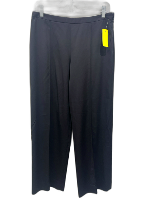 Giorgio Armani Size 10 Black Wool & Silk Pintuck Front Side Zip Pants Black / 10