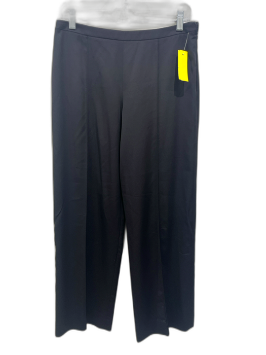 Giorgio Armani Size 10 Black Wool & Silk Pintuck Front Side Zip Pants Black / 10