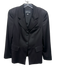 Giorgio Armani Size 10 Black Wool & Silk Single Breasted Flap Pockets Jacket Black / 10