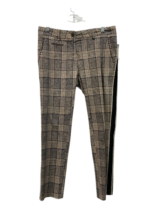 Mason's Size 44/M Tan & black Cotton Blend Plaid Studded Low Rise Pants Tan & black / 44/M