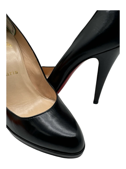 Christian Louboutin Shoe Size 39 Black Leather Almond Toe Platform Pumps Black / 39