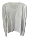 A.L.C. Size L White Cotton Round Neck Puff Shoulder Long Sleeve Top White / L