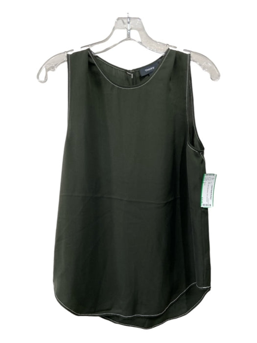 Theory Size S Olive Silk Sleeveless Tank Top Olive / S