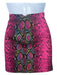 Versace Size 40 Pink & Green Acetate Blend Snake Print Mini Cut Out Detail Skirt Pink & Green / 40