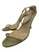 Manolo Blahnik Shoe Size 39.5 Green Suede open toe Ankle Strap Midi Pumps Green / 39.5