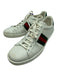 Gucci Shoe Size 39.5 White, Green, Red Leather Lace Up Gucci Web Sneakers White, Green, Red / 39.5