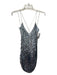 Retrofete Size Small Silver Nylon Blend Sequin Metallic Spaghetti Strap Dress Silver / Small