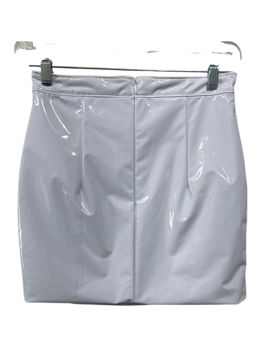 LaQuan Smith Size Medium White Polyester Blend PVC Zipper Mini Skirt White / Medium