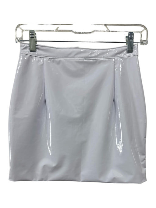 LaQuan Smith Size Medium White Polyester Blend PVC Zipper Mini Skirt White / Medium