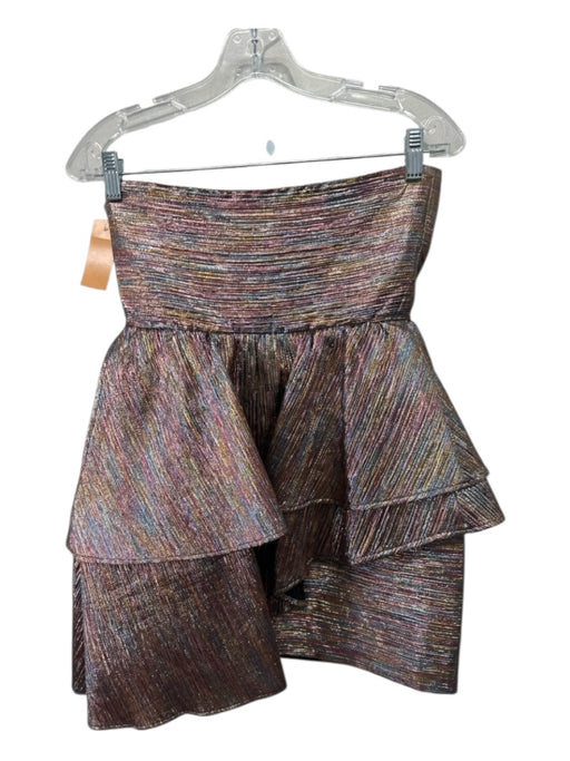 Lovers + Friends Size S Pink, Blue, Multi Polyester Blend Strapless Tiered Dress Pink, Blue, Multi / S