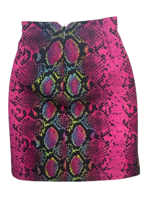 Versace Size 40 Pink & Green Acetate Blend Snake Print Mini Cut Out Detail Skirt Pink & Green / 40