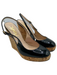 Yves Saint Laurent Shoe Size 36 Black Patent Leather Cork Round Toe Wedges Black / 36