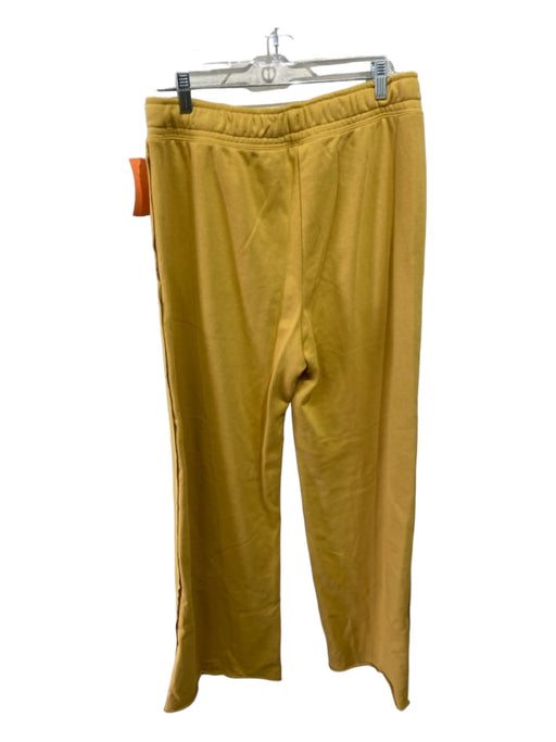 Nike Size M Yellow Cotton Blend Elastic Drawstring Wide Leg Raw Hem Sweatpants Yellow / M