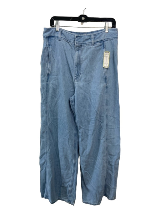 COS Size 10 Light Wash Cotton Denim Hook & Zip High Rise Front Seam Jeans Light Wash / 10