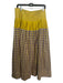 Tory Burch Size 10 Yellow & Purple Cotton Blend Pleather Gingham Side Zip Skirt Yellow & Purple / 10