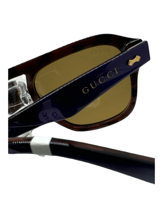 Gucci Purple Acetate Aviator Black Lens Sunglasses Purple