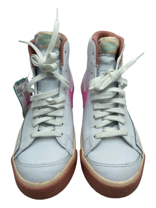 Nike Shoe Size 9 White & Pink Leather High Top lace up Swoosh Blazer Sneakers White & Pink / 9