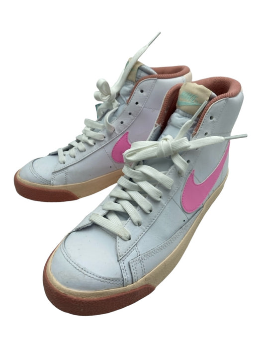 Nike Shoe Size 9 White & Pink Leather High Top lace up Swoosh Blazer Sneakers White & Pink / 9