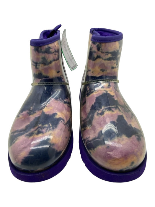 Ugg Shoe Size 9 Purple Print Silicone Tie Dye Ankle Boots Booties Purple Print / 9