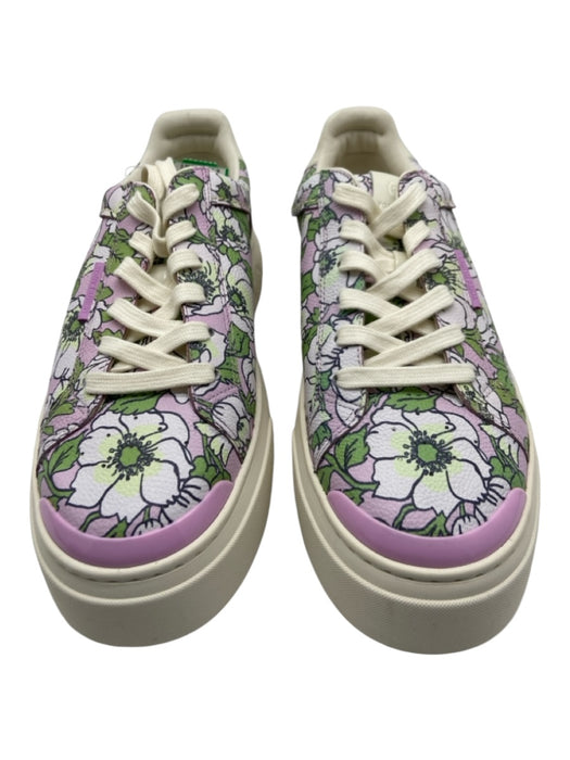 Tory Burch Shoe Size 9.5 Pink, Green, Cream Leather & Patent Leather Sneakers Pink, Green, Cream / 9.5